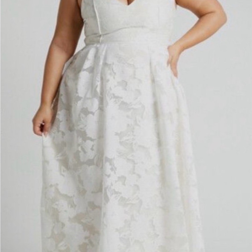 Showpo Ivory Floral Lace Maxi Dress